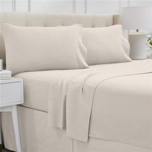 Queen Bed Sheet Set, Soft Microfiber Hotel Luxury Bedding, Extra Deep Pocket